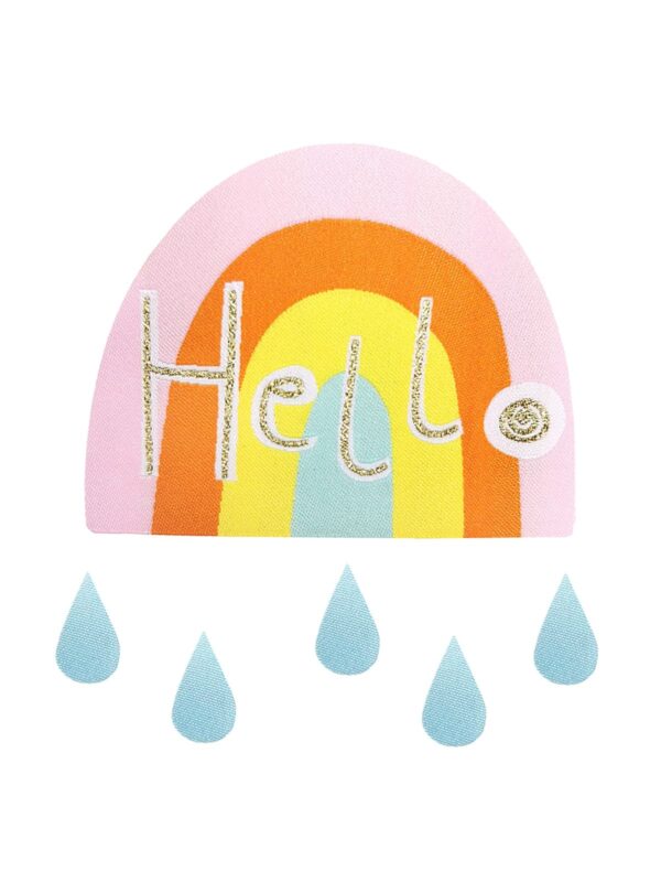 UNIK.HUS Fabfabstickers Regenbogen Hello Wassertropfen