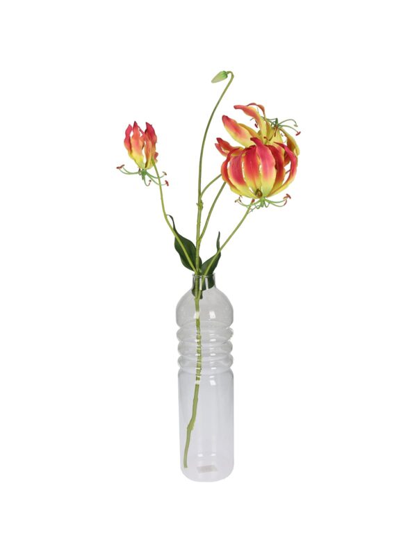 UNIK.HUS Vase Flaschenform durchsichtig Glas, klar mit Blume