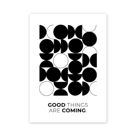 UNIK.HUS LINEOSTER.HUS Postkarte good things are coming bauhaus