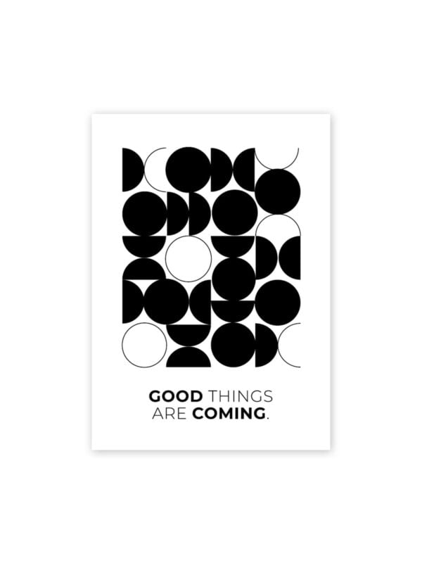 UNIK.HUS LINEOSTER.HUS Postkarte good things are coming bauhaus