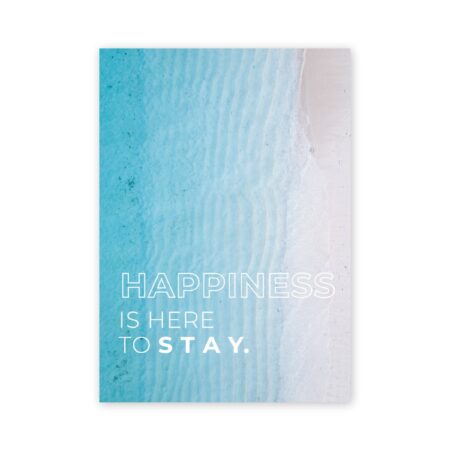 UNIK.HUS LINEOSTER.HUS Postkarte beach meer happiness is here to stay