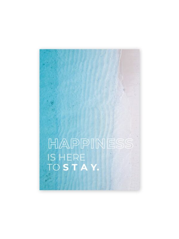 UNIK.HUS LINEOSTER.HUS Postkarte beach meer happiness is here to stay