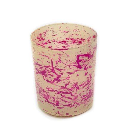 UNIK.HUS Vase Windlicht beige pink Farbkleckse