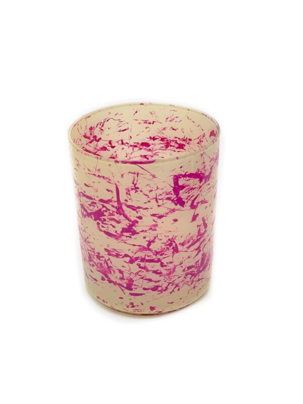 UNIK.HUS Vase Windlicht beige pink Farbkleckse