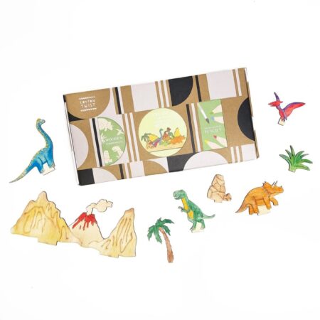 UNIK.HUS Cotton Twist Bastelset Montessori Dinosaurier ausmalen basteln