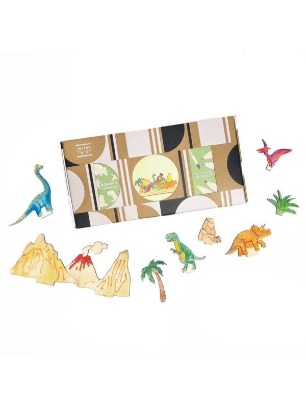 UNIK.HUS Cotton Twist Bastelset Montessori Dinosaurier ausmalen basteln