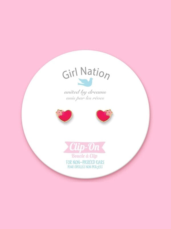 UNIK.HUS Girl Nation Clip-on Ohrclips Ohrringe Herz mit Blume