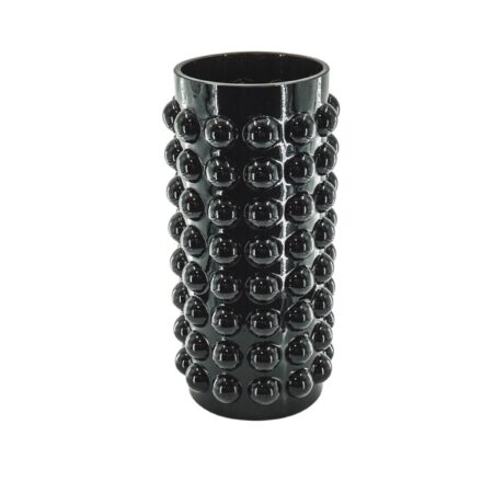 UNIK.HUS Housevitamin Vase Glasvase Blumenvase Schwarz Blasen Bubbles