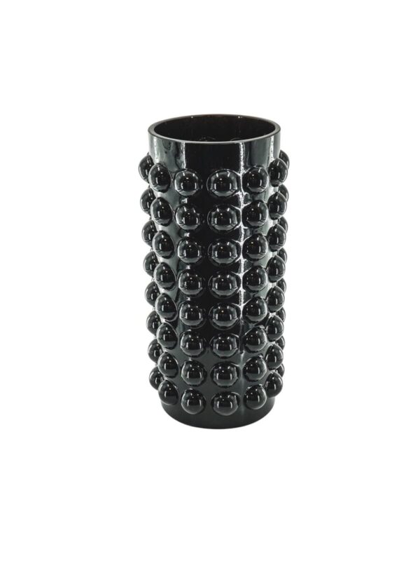 UNIK.HUS Housevitamin Vase Glasvase Blumenvase Schwarz Blasen Bubbles